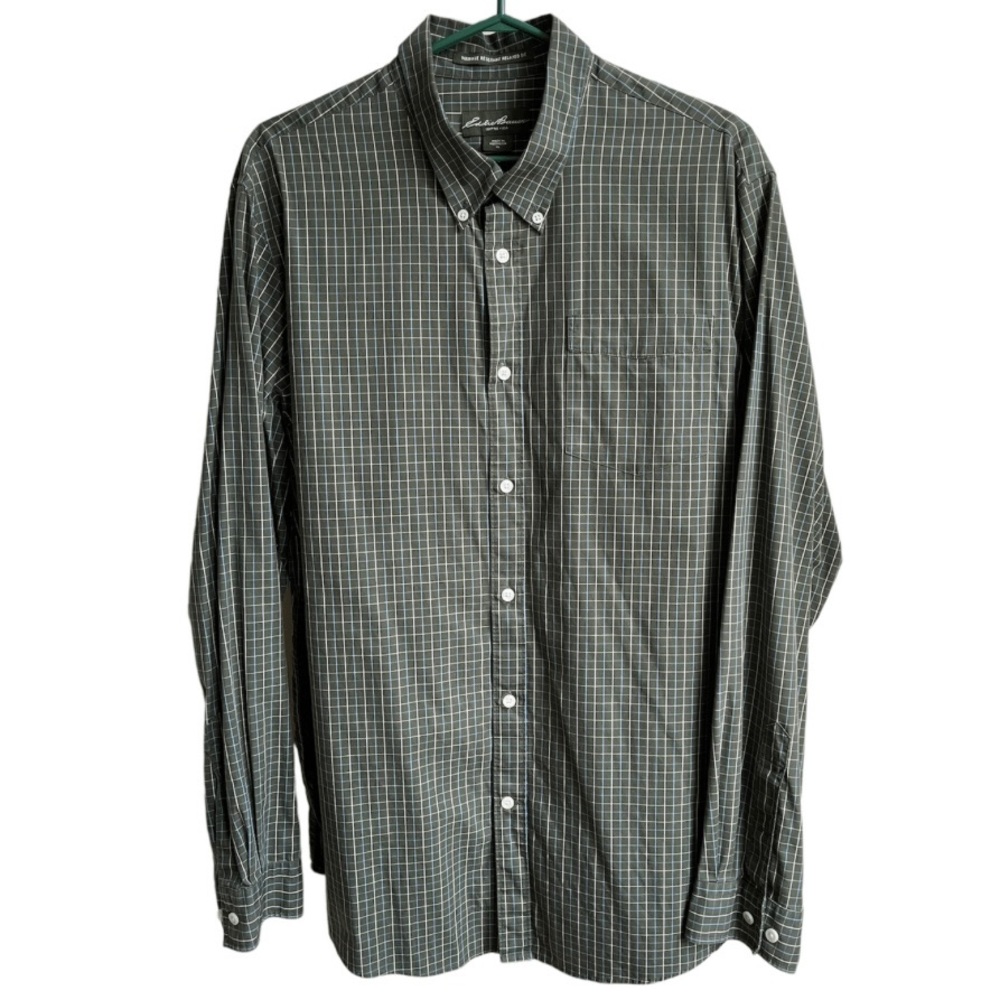 Eddie Bauer Men's Plaid Button Down Dress Shirt